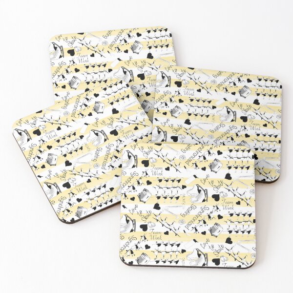 Item preview, Synchronized Skating Black and White, Striped Design on Yellow designed and sold by PD-Skating.