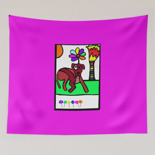 Item preview, Dog in Bloom designed and sold by ZunZunArt.