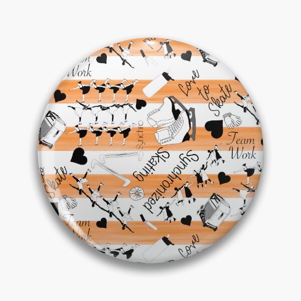 Item preview, Synchronized Skating Black and White, Striped Design on Orange designed and sold by Purposely Designed.