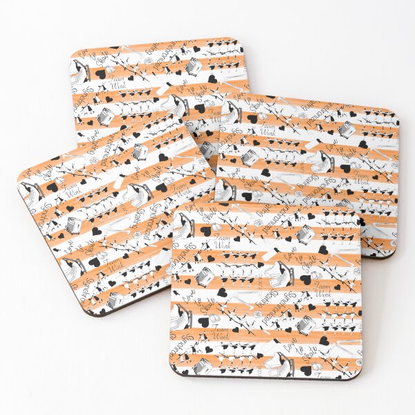 Item preview, Synchronized Skating Black and White, Striped Design on Orange designed and sold by Purposely Designed.