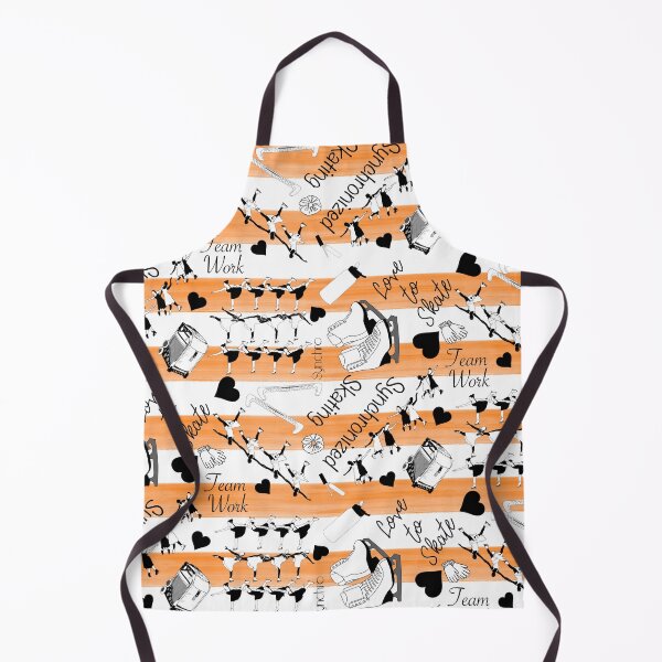 Item preview, Synchronized Skating Black and White, Striped Design on Orange designed and sold by PD-Skating.