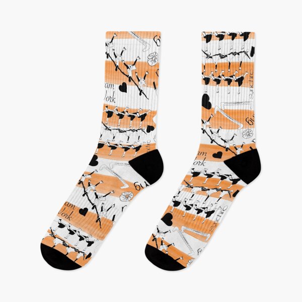 Item preview, Synchronized Skating Black and White, Striped Design on Orange designed and sold by Purposely Designed.