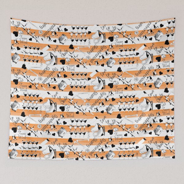 Item preview, Synchronized Skating Black and White, Striped Design on Orange designed and sold by PD-Skating.