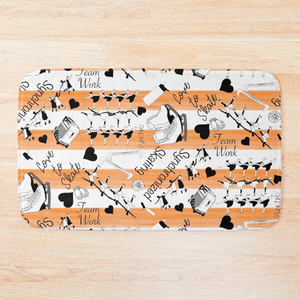 Item preview, Synchronized Skating Black and White, Striped Design on Orange designed and sold by PD-Skating.
