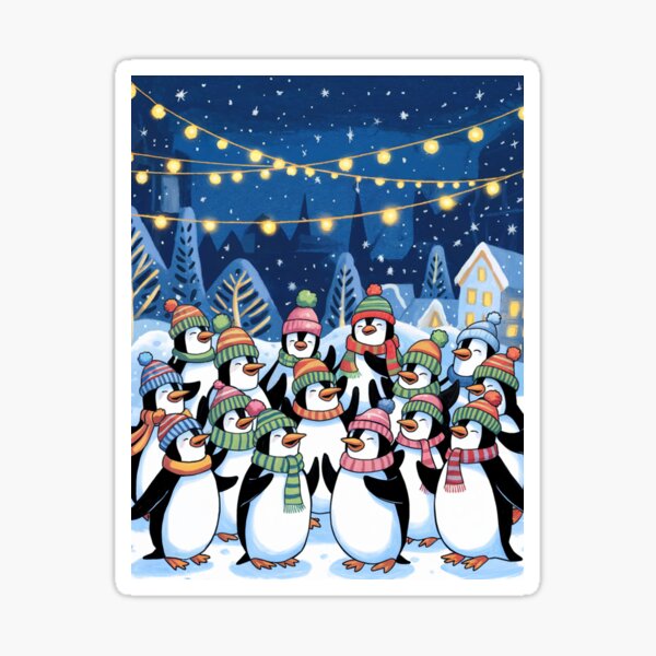 Artikel-Vorschau von Pinguinchor singt Weihnachtslieder im Schnee, designt und verkauft von McVrax.