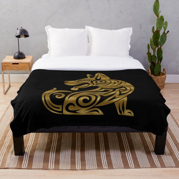 Aperçu de l'œuvre Le Chien – Zodiaque chinois – Tribal Gold créée et vendue par TrippyOutfitter.