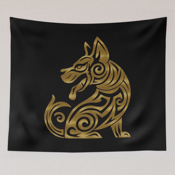 Artikelvorschau, Der Hund - Chinesisches Sternzeichen - Tribal Gold entworfen und verkauft von TrippyOutfitter.