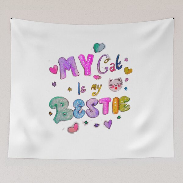 Item preview, My cat is my bestie typography colorful text design  designed and sold by happiartworks .