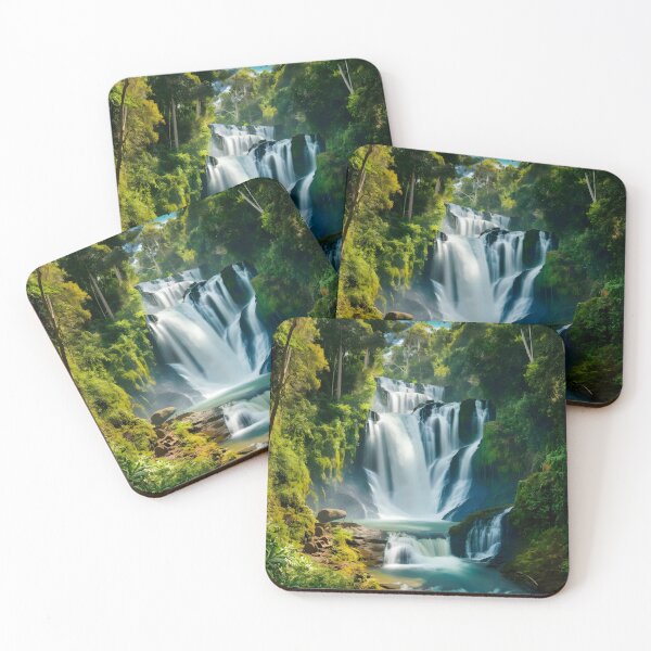 Item preview, waterfall in the green forest or green jungle designed and sold by AA-designstore.