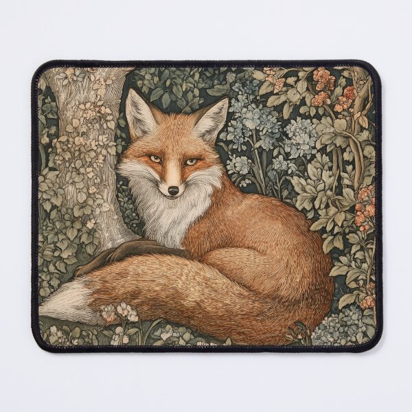 Item preview, Fox in an Enchanted William Morris Style Forest designed and sold by AntiqueImages.