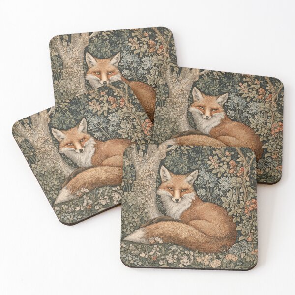 Item preview, Fox in an Enchanted William Morris Style Forest designed and sold by AntiqueImages.