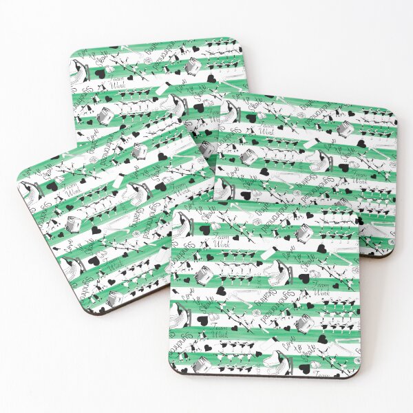 Item preview, Synchronized Skating Black and White, Striped Design on Green designed and sold by PD-Skating.
