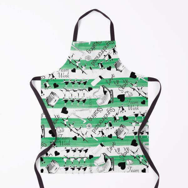 Item preview, Synchronized Skating Black and White, Striped Design on Green designed and sold by PD-Skating.