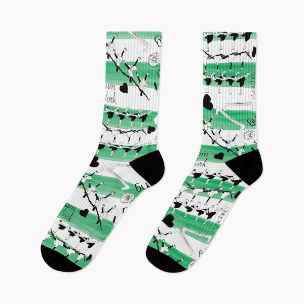 Item preview, Synchronized Skating Black and White, Striped Design on Green designed and sold by Purposely Designed.