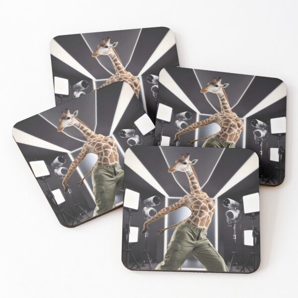 Item preview, Dancing giraffe in a photo studio. designed and sold by MyHappyArtShop.