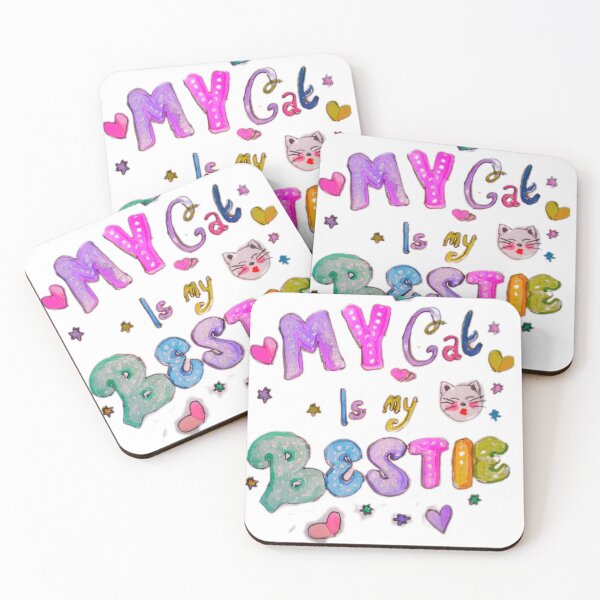 Item preview, My cat is my bestie typography colorful text design  designed and sold by happiartworks .