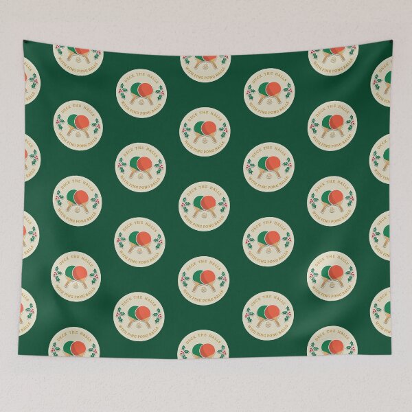 Item preview, Deck the Halls With Ping Pong Balls Festive Table Tennis  designed and sold by The Junto Shop.