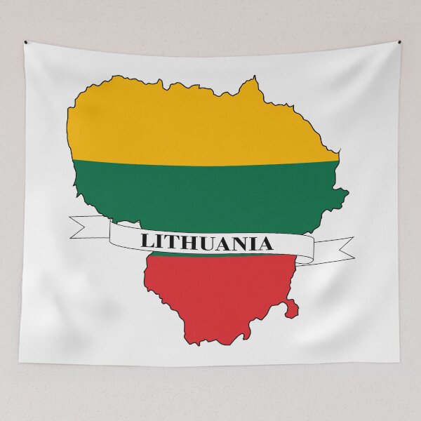 Item preview,  Lithuania flag map designed and sold by visual adventures.