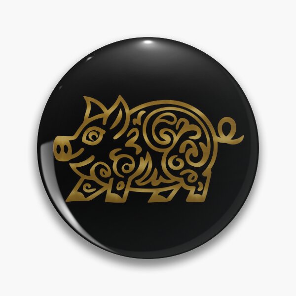 Item preview, The Pig - Chinese Zodiac - Tribal Gold designed and sold by TrippyOutfitter.