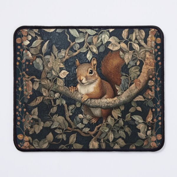 Item preview, Red Squirrel in a Tree William Morris Style designed and sold by AntiqueImages.