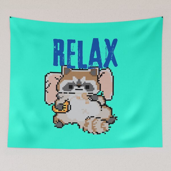 Item preview, Relaxing Raccoon on Pillow designed and sold by Arte82.