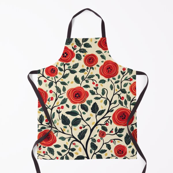 Item preview, Red Rose and Green Leaf Floral Pattern Design. designed and sold by HEMRO.