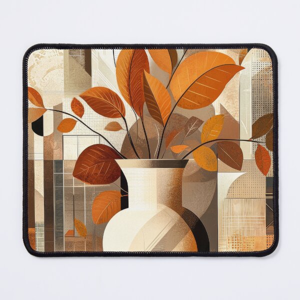 Item preview, Collage Earthy Elegance: Abstract Leaves in a Vase designed and sold by MargaretWiktor.