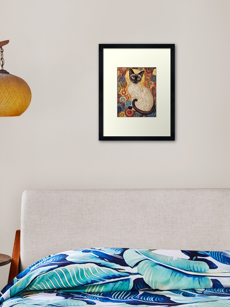 Thumbnail 1 of 7, Framed Art Print, Siamese cat Klimt Style designed and sold by peterlawrence13.