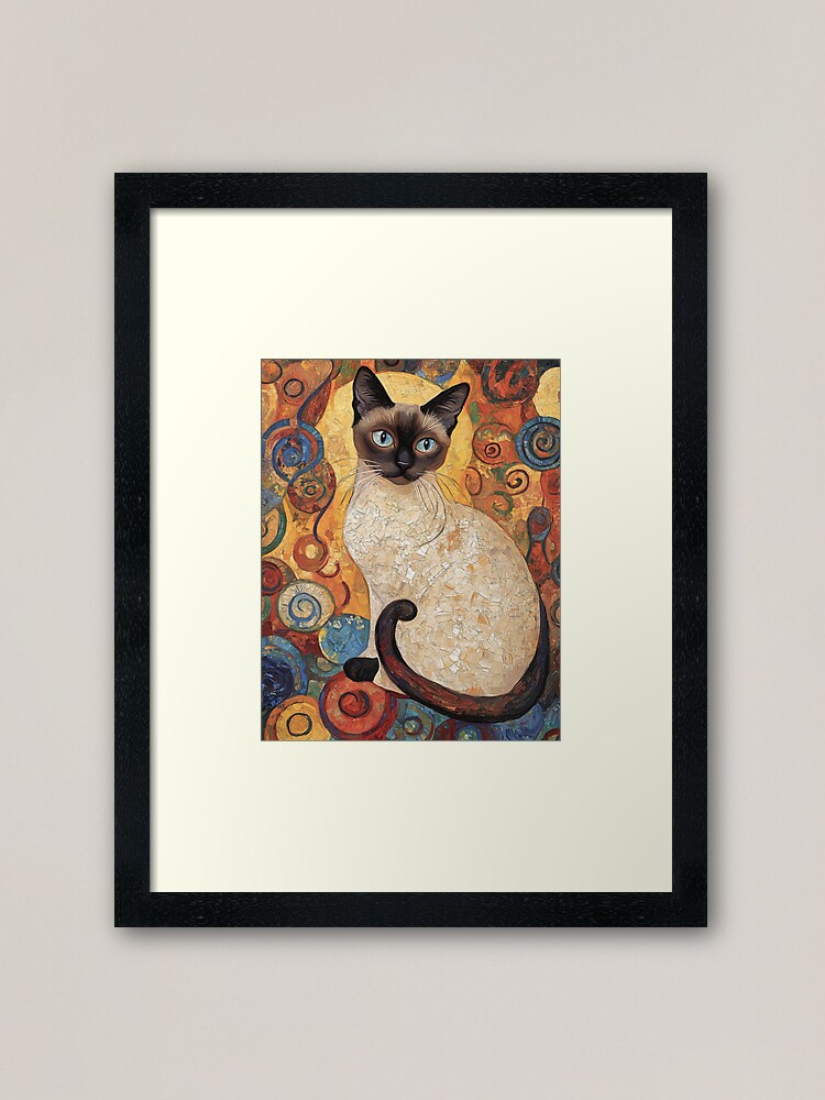 Thumbnail 2 of 7, Framed Art Print, Siamese cat Klimt Style designed and sold by peterlawrence13.