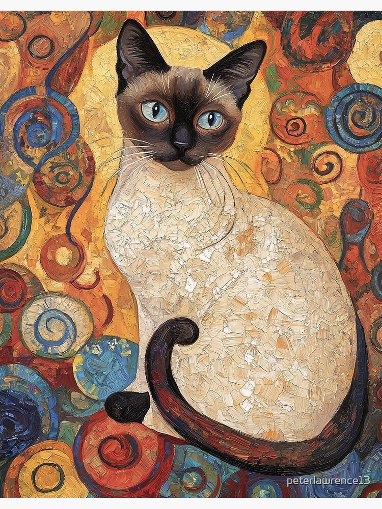 Thumbnail 7 of 7, Framed Art Print, Siamese cat Klimt Style designed and sold by peterlawrence13.