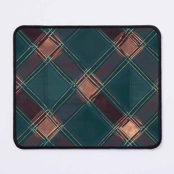 Item preview, Contemporary Teal and Burgundy Plaid with Copper Accents designed and sold by Moisky Patterns.