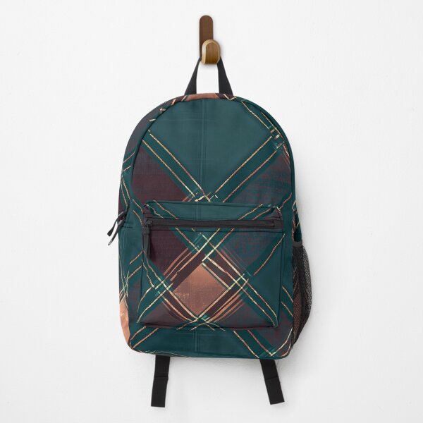 Item preview, Contemporary Teal and Burgundy Plaid with Copper Accents designed and sold by Moisky Patterns.