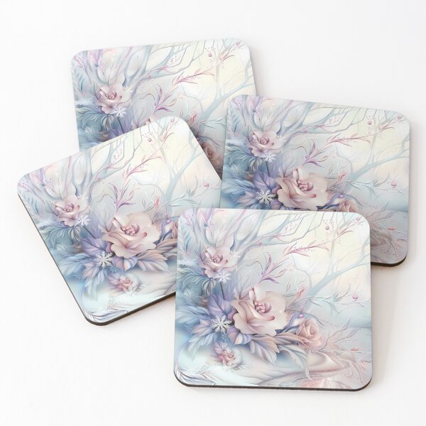 Item preview, Winter landscape.Floral pattern.Winter flowers on snow.Pastel colors. designed and sold by MagelliShop.