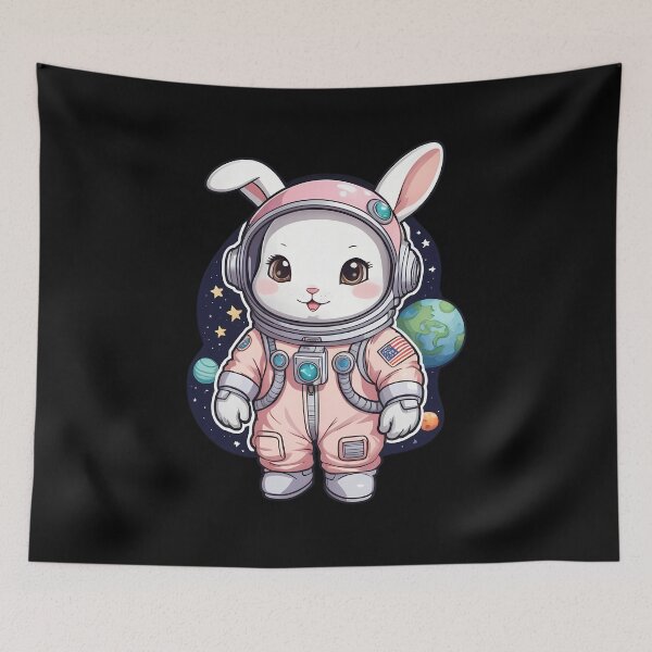 Item preview, Astronaut Rabbit in Space Suit – Cute and Quirky Design designed and sold by timizar.