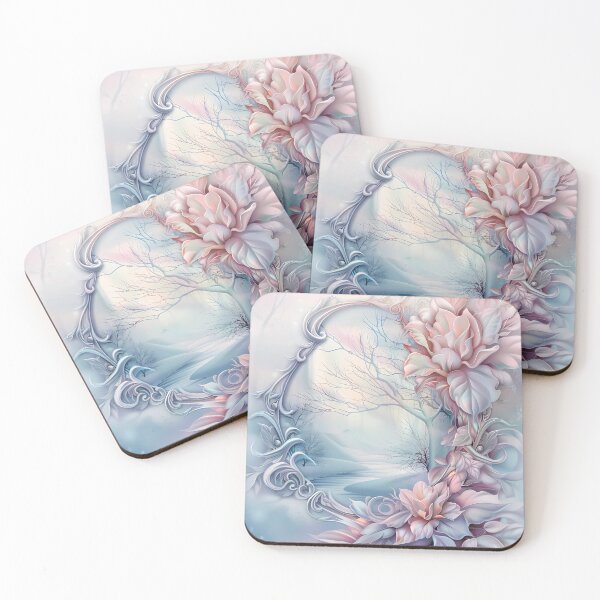 Item preview, Winter landscape.Floral pattern.Winter flowers on snow.Pastel colors. designed and sold by MagelliShop.