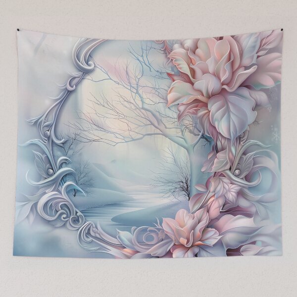 Item preview, Winter landscape.Floral pattern.Winter flowers on snow.Pastel colors. designed and sold by MagelliShop.