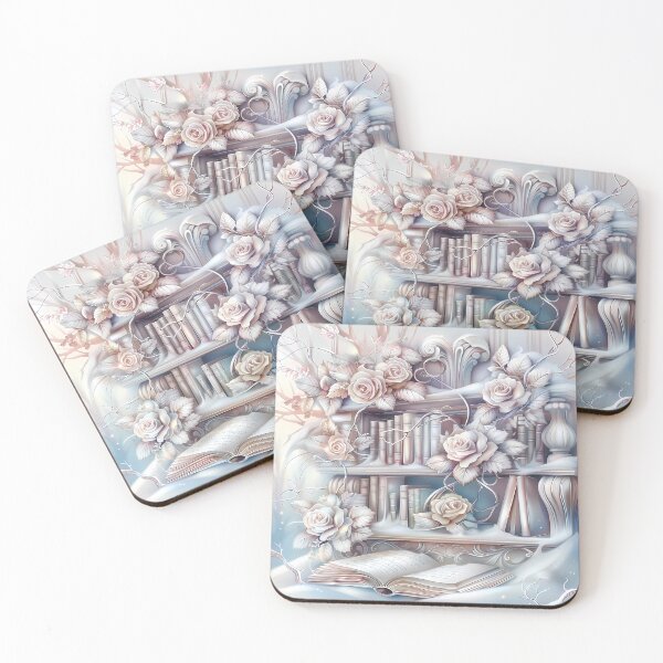 Item preview, Winter landscape.Floral pattern.Winter flowers and a book on the snow.Pastel colors. designed and sold by MagelliShop.
