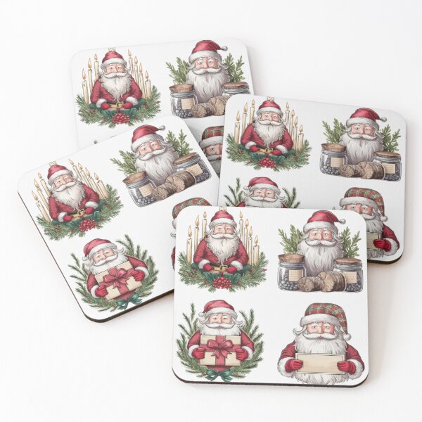 Item preview,  Christmas Vintage Funny Art Design Four Santa Claus Pattern, Christmas Art Pattern,Christmas Art,Christmas Funny Pattern,Holiday Pattern,Christmas Pattern, christmas,Christmas Vintage Pattern designed and sold by Expressions-Sel.