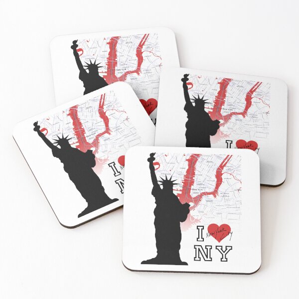 Item preview, New York City Map Art – Manhattan, Brooklyn & Statue of Liberty designed and sold by Psycho-Crazy.