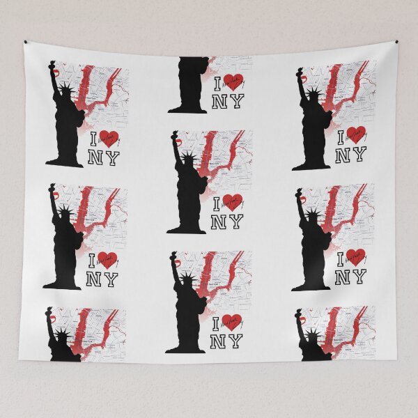 Item preview, New York City Map Art – Manhattan, Brooklyn & Statue of Liberty designed and sold by Psycho-Crazy.