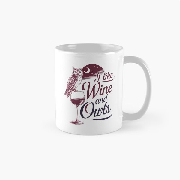 Item preview, "I Like Wine and Owls Vintage Design - Perfect for Wine Lovers and Owl Enthusiasts" designed and sold by rfudge.