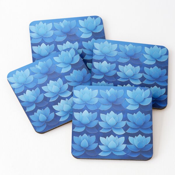Item preview, Blue Lotus Flower Pattern in Repeating Design. designed and sold by HEMRO.