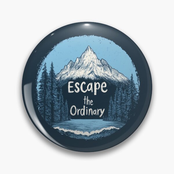 Item preview, Escape the Ordinary Monoline Mountain Pines Art | Outdoor Adventure Series designed and sold by WanderUpNorth.