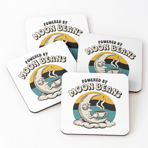 Item preview, Powered by Moon Beans - Coffee Lunar Design designed and sold by OldSchoolRetro.