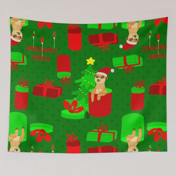 Item preview, christmas meerkat santa funny mongoose  designed and sold by Gossip Rag.