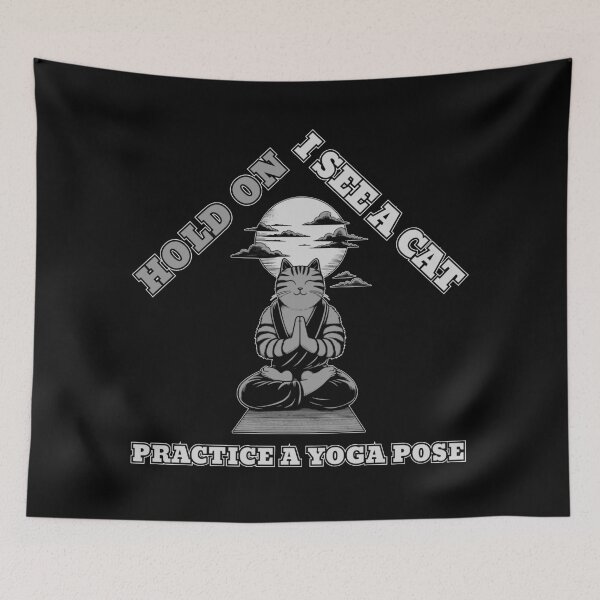 Item preview, Hold on I see a cat practicing yoga poses designed and sold by AlchemyColor.