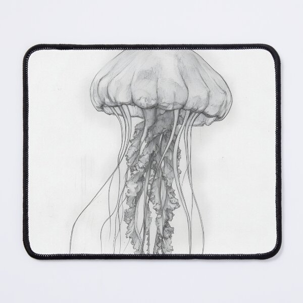 Item preview, Black and white jellyfish drawing designed and sold by Pencil-Art.