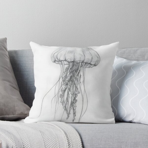 Item preview, Black and white jellyfish drawing designed and sold by Pencil-Art.