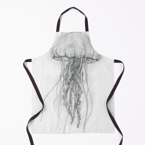 Item preview, Black and white jellyfish drawing designed and sold by Pencil-Art.