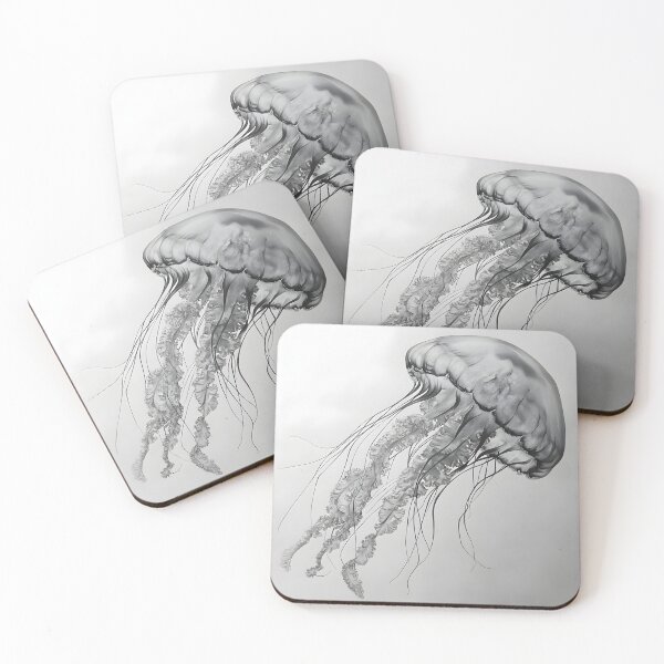 Item preview, Black and white jellyfish drawing designed and sold by Pencil-Art.
